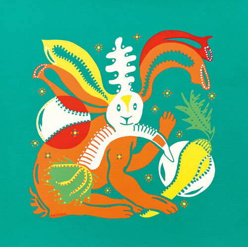 The hare and the sound of the forest by Dejo Toyist, Painting for Sale on Singulart