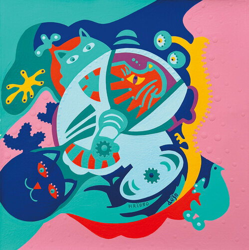 The astronaut cat who conquered the stars by Dejo Toyist, Painting for Sale on Singulart