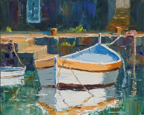 bateau de pêche au port von Bernard JANSON, Malerei kaufen auf Singulart