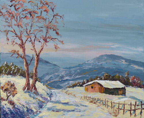 Paysage hivernal enneigé von Bernard JANSON, Malerei kaufen auf Singulart
