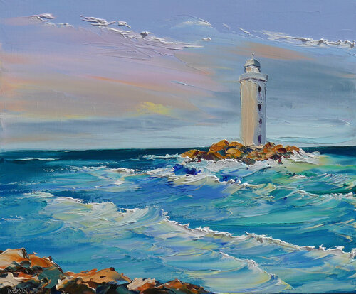 mer agitée - huile au couteau von Bernard JANSON, Malerei kaufen auf Singulart