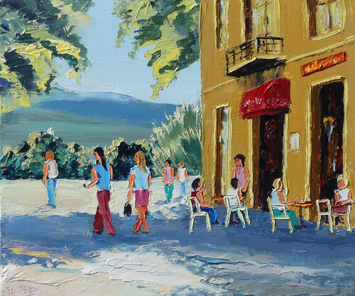 Terrasse ombragée by Bernard JANSON, 絵画 for Sale on Singulart