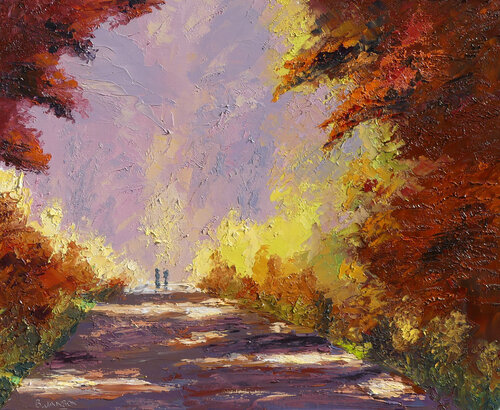 Promenade dans la forêt by Bernard JANSON, Painting for Sale on Singulart