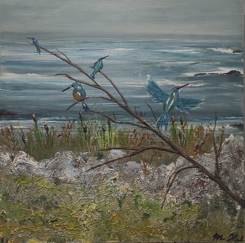 Ledňáčci by Martina Hubáčková, Painting for Sale on Singulart