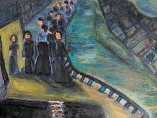 Cinéma du soir di Léonie Lignereux, Pittura in vendita su Singulart