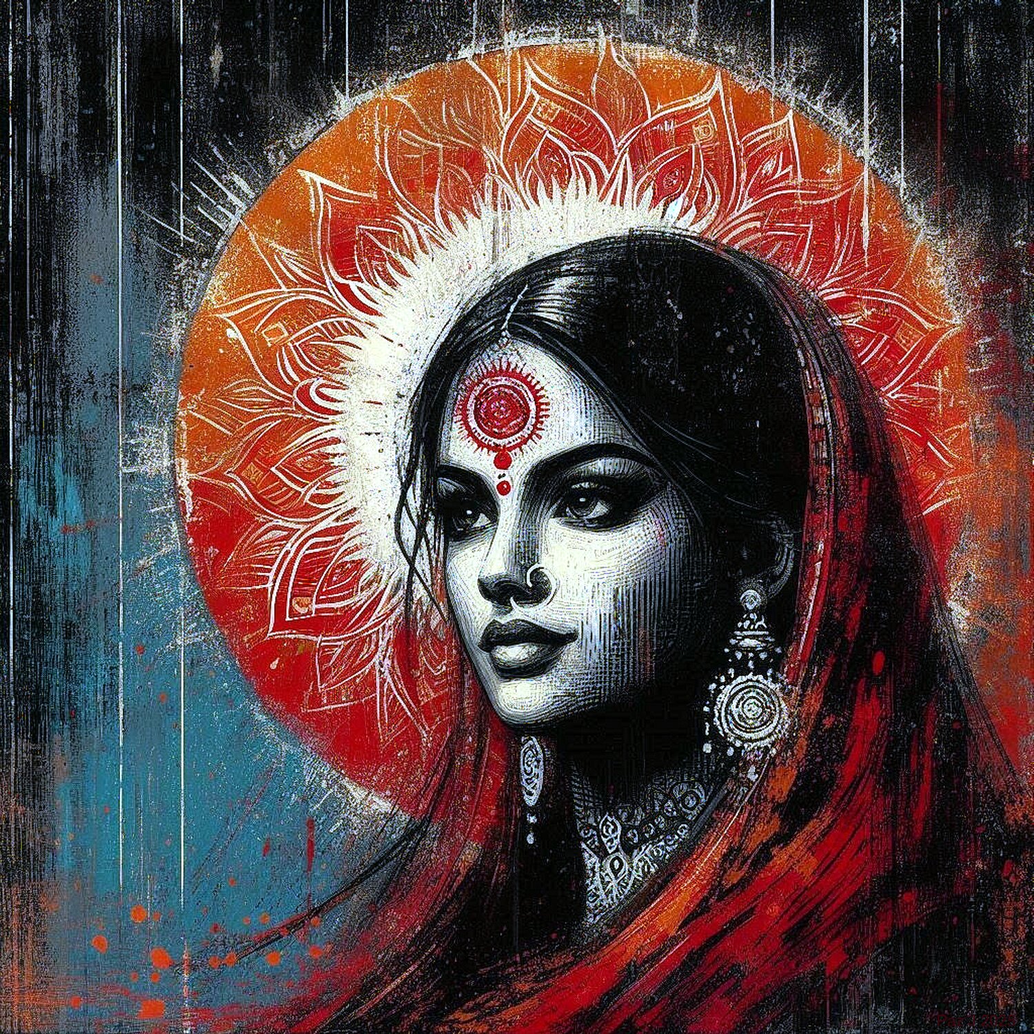 Eternal Serenity Red Portrait @SingulartOfficial Paz Jivanji Digital zu verkaufen