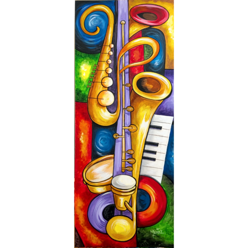Abstract Music Art – “Rhythms of the Canvas” von Sidney Muniz, Malerei kaufen auf Singulart