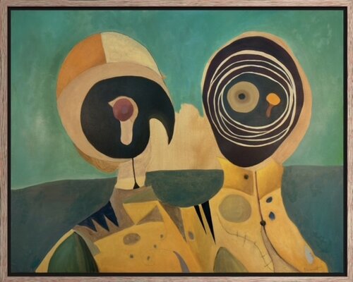 Two in Turquoise. van Henrik Diamant, Schilderij te koop op Singulart