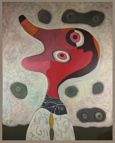 One Whimsical Wanderer van Henrik Diamant, Schilderij te koop op Singulart