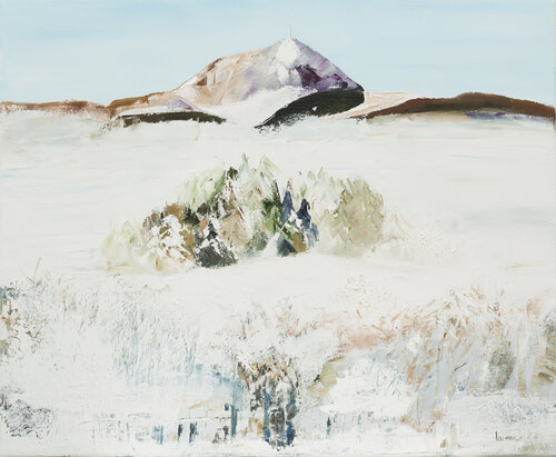 Puy de Dôme sous la neige di Francoise LAVENU, Pittura in vendita su Singulart