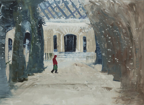 Sous la neige "Parc des Sources Vichy" di Francoise LAVENU, Pittura in vendita su Singulart
