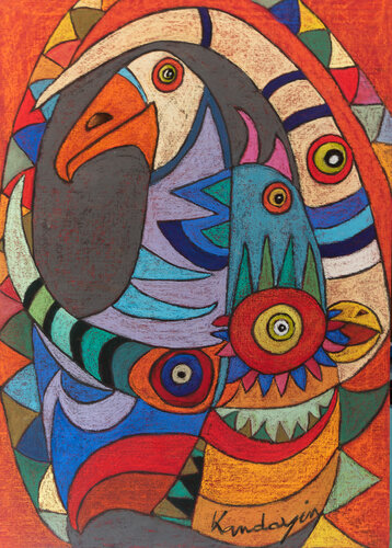 La poule aux œufs d'or di Dominique Charrière, Pittura in vendita su Singulart