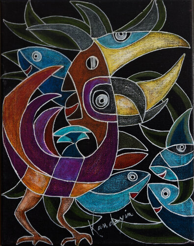 Bonne pêche von Dominique Charrière, Malerei kaufen auf Singulart