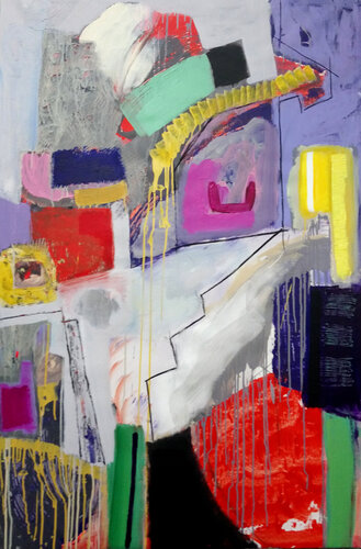 L'atelier 1, volet 1 d'un triptyque by Susana Machado, 회화 for Sale on Singulart