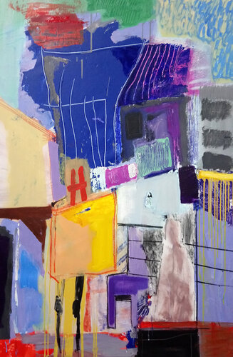 L'atelier 2, volet 2 d'un possible triptyque by Susana Machado, 회화 for Sale on Singulart
