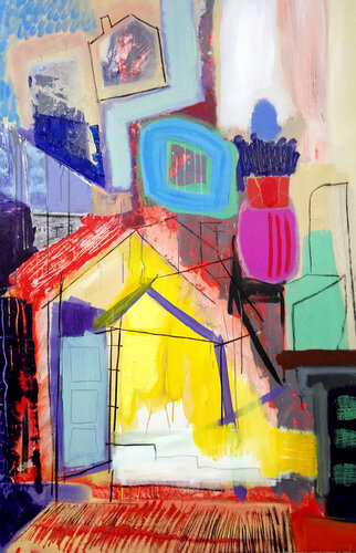 L'atelier 3, volet 3 d'un possible triptyque by Susana Machado, 회화 for Sale on Singulart