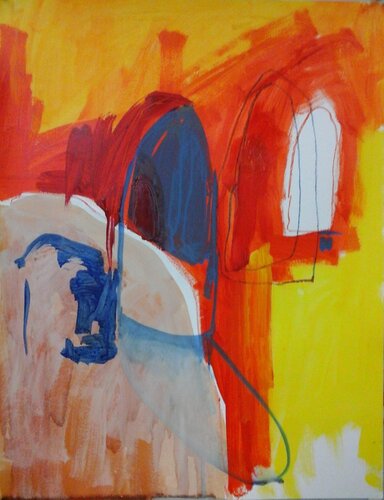 Série Ménhirs sur fond rouge 1 by Susana Machado, 회화 for Sale on Singulart