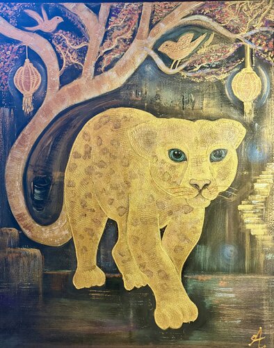 Cheetah “DUBAI • NOW ON EXHIBITION” by Ayka Chao, Painting for Sale on Singulart