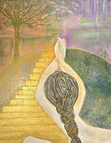Rise | Symbolic Textured Acrylic Painting di Ayka Chao, Pittura in vendita su Singulart