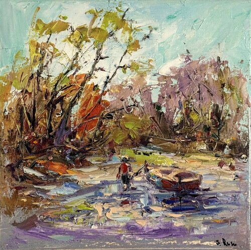 "LE PECHEUR SOLITAIRE" by Sergiu RUSU, Painting for Sale on Singulart