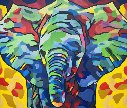 ELEPHANTI von Uli Fischer, Malerei kaufen auf Singulart