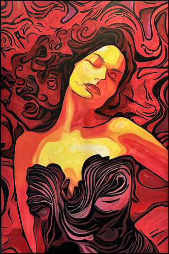 LADY IN RED van Uli Fischer, Schilderij te koop op Singulart