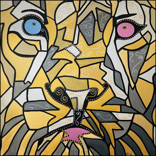 GOLDEN LION van Uli Fischer, Schilderij te koop op Singulart