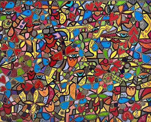 Cubist Carnival van Uli Fischer, Schilderij te koop op Singulart