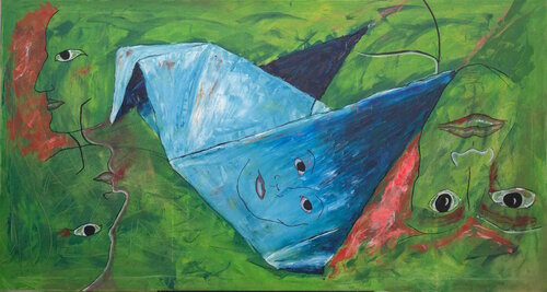 THE BLUE BIRD by Renato de la Riva, Painting for Sale on Singulart