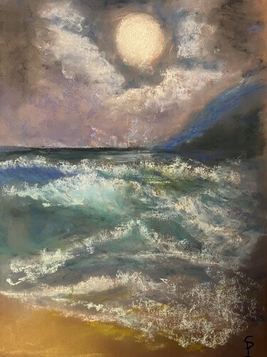 Souffle Marins - Clair De Lune von Sylvie Pulur, Malerei kaufen auf Singulart