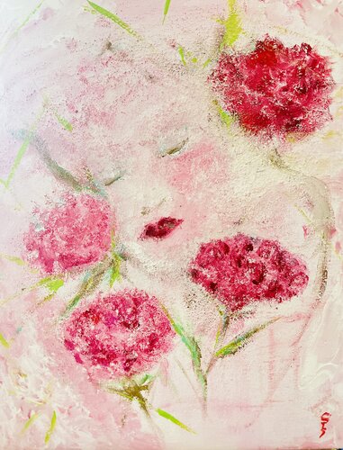 Voiles d'Ames  - Un Battement de Roses von Sylvie Pulur, Malerei kaufen auf Singulart