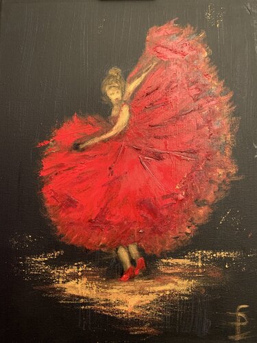 Débordement - Le Rouge et l'Or von Sylvie Pulur, Malerei kaufen auf Singulart