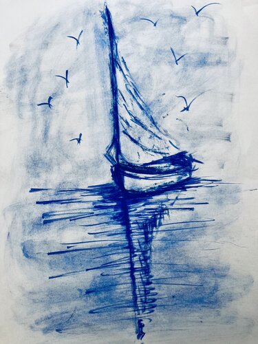 Echos Marins - Mémoire d'Azur von Sylvie Pulur, Zeichnungen kaufen auf Singulart