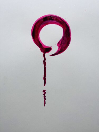 Eclats Carmin - Le Signe by Sylvie Pulur, 종이 for Sale on Singulart