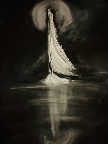 voyage lunaire by Sylvie Pulur, 紙の作品 for Sale on Singulart