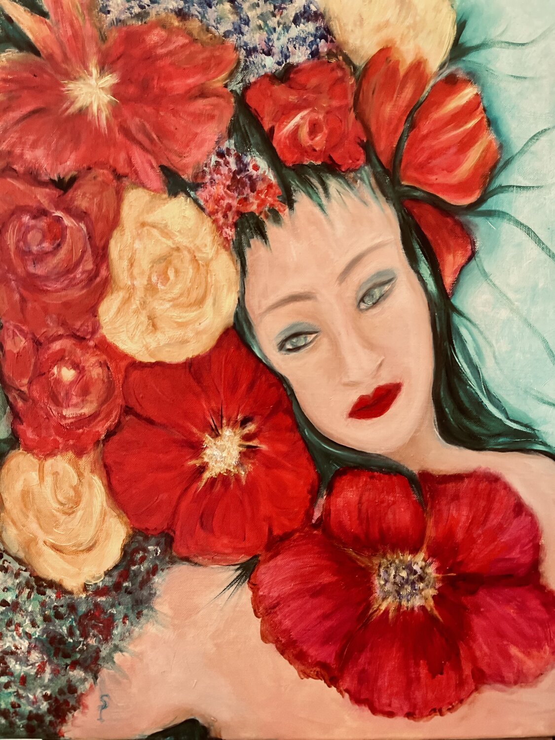 Floraisons intérieures - Rêve Ardent Sylvie Pulur Originalgemälde zu verkaufen