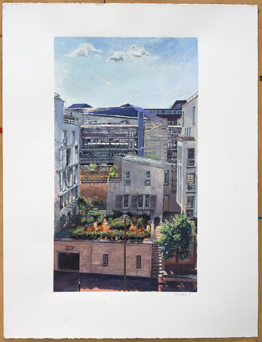 Soleil rue Leblanc (imprimerie Atelier Clot, Paris) di Marc Goldstain, Stampa in vendita su Singulart