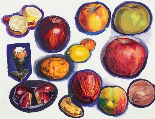 Apples eggs lemon banana di Marc Goldstain, Pittura in vendita su Singulart