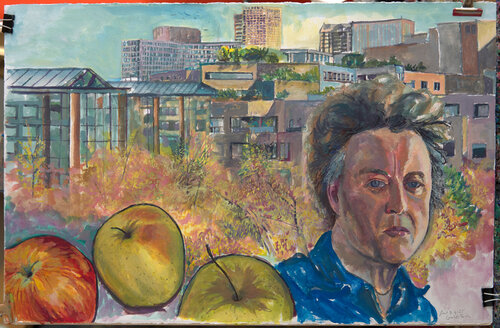 Apples me and the city di Marc Goldstain, Pittura in vendita su Singulart