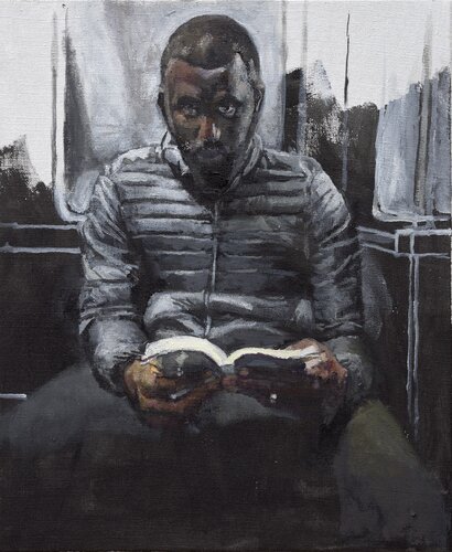 Subway people reader di Marc Goldstain, Pittura in vendita su Singulart