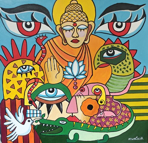 Méditation sauvage von Henri Wojcik, Malerei kaufen auf Singulart