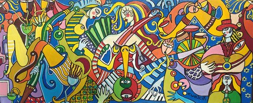 Sacrée soirée by Henri Wojcik, Painting for Sale on Singulart