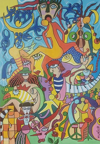 Folie des regards van Henri Wojcik, Schilderij te koop op Singulart