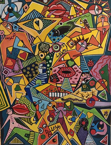 Explosion d'amour van Henri Wojcik, Schilderij te koop op Singulart