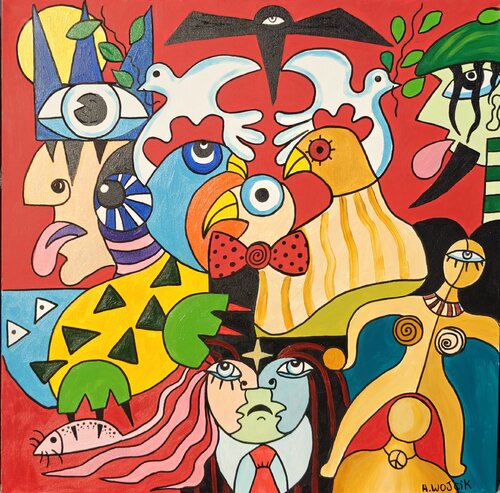 Univers en paix by Henri Wojcik, Painting for Sale on Singulart