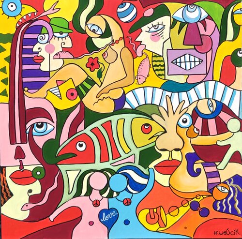 Monde déjanté di Henri Wojcik, Pittura in vendita su Singulart