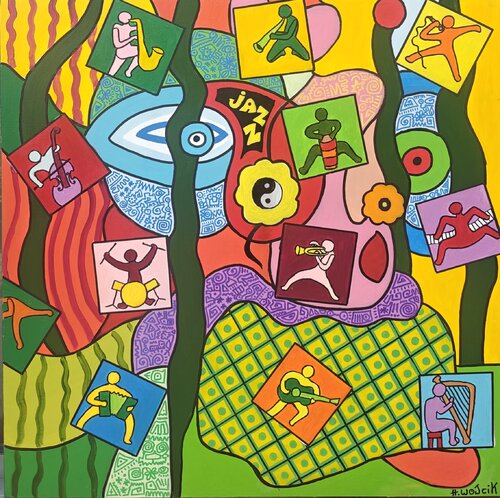 Carrés d'as by Henri Wojcik, Painting for Sale on Singulart