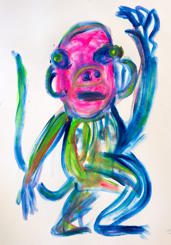 Affentanz by Bernd Vogel, Painting for Sale on Singulart