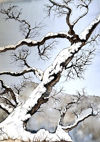 arbre enneigé von roger achache, Malerei kaufen auf Singulart