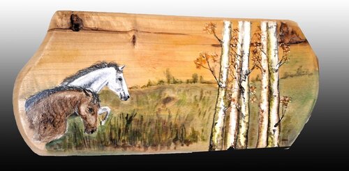 chevaux dans la prairie de roger achache, Pintura a la venta en Singulart